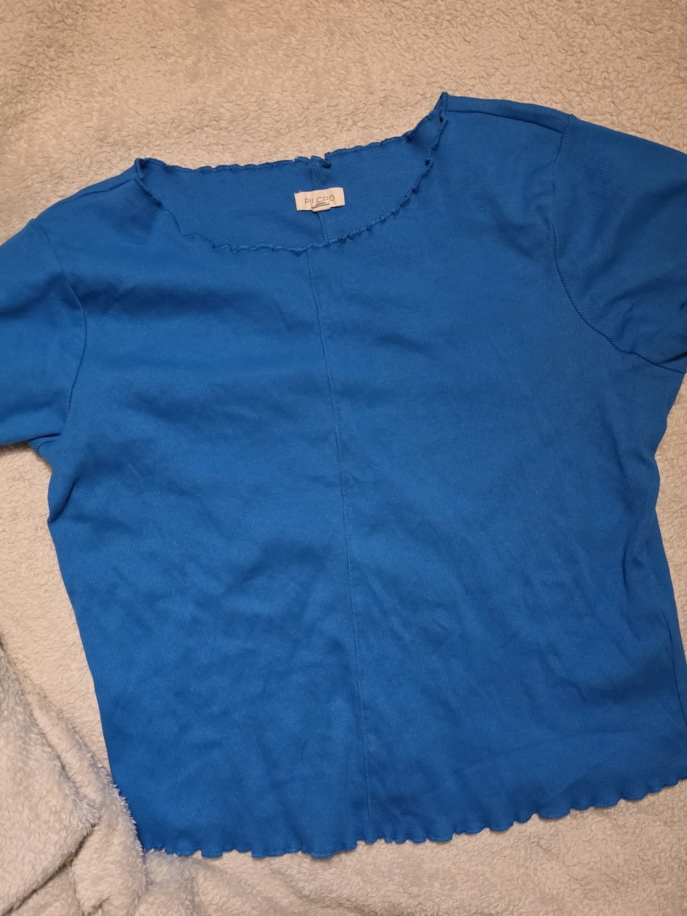 Pilcro Blue Ribbed Top